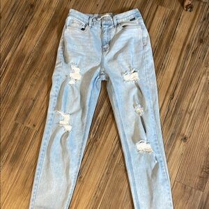 Cello Blue Boyfriend Jeans with Vintage Distressing